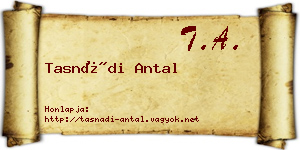 Tasnádi Antal névjegykártya